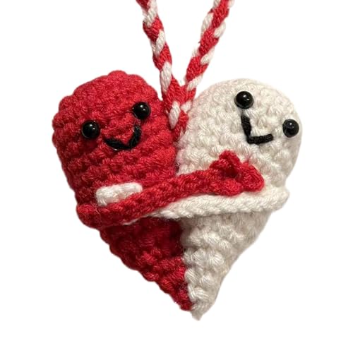 Esncddym Hug Strickpuppe, Herz-Wollstrickspielzeug - Stricken gewebte Puppe,Gehäkelte Herz-Taschen-Umarmungs-Strickpuppe in Herzform für Schreibtisch, Zuhause, Klassenzimmer Esncddym Hug Strickpuppe, Herz-Wollstrickspielzeug - Stricken gewebte Puppe,Gehäkelte Herz-Taschen-Umarmungs-Strickpuppe in Herzform für Schreibtisch, Zuhause, Klassenzimmer von Esncddym