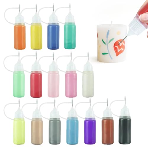 Esoes 16 Stück Kerzenstifte, Kerzen Bemalen Set 3D Handmalerei Lack für Glas-Candle Liner -Candle Pen für Kerzen-Keramik Bemalen Set-Ideal zum Kerzen Dekorieren & Gestalt Esoes 16 Stück Kerzenstifte, Kerzen Bemalen Set 3D Handmalerei Lack für Glas-Candle Liner -Candle Pen für Kerzen-Keramik Bemalen Set-Ideal zum Kerzen Dekorieren & Gestalt von Esoes