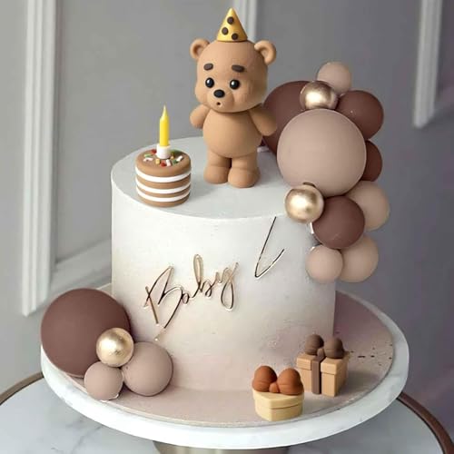 Esoes Teddybär Kuchendekoration für Taufe Junge,Packung mit 19 Tortendekoration Bär Teddybär , Mädchen 1 Jahr, Braun, Kuchendekoration für Geburtstag, Party, Hochzeit, Baby Shower Esoes Teddybär Kuchendekoration für Taufe Junge,Packung mit 19 Tortendekoration Bär Teddybär , Mädchen 1 Jahr, Braun, Kuchendekoration für Geburtstag, Party, Hochzeit, Baby Shower von Esoes