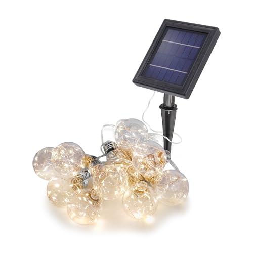 Esotec Solar Dekolichterkette, 4,5m, 10 LED Glühbirnen, warmweiß, Zuleitung 2m, Akku, Solarmodul, Erdspieß, Außenlichterkette, Partylichterkette, Hochzeitsdeko, Garten, Terrasse, winterfest 102188 Esotec Solar Dekolichterkette, 4,5m, 10 LED Glühbirnen, warmweiß, Zuleitung 2m, Akku, Solarmodul, Erdspieß, Außenlichterkette, Partylichterkette, Hochzeitsdeko, Garten, Terrasse, winterfest 102188 von Esotec