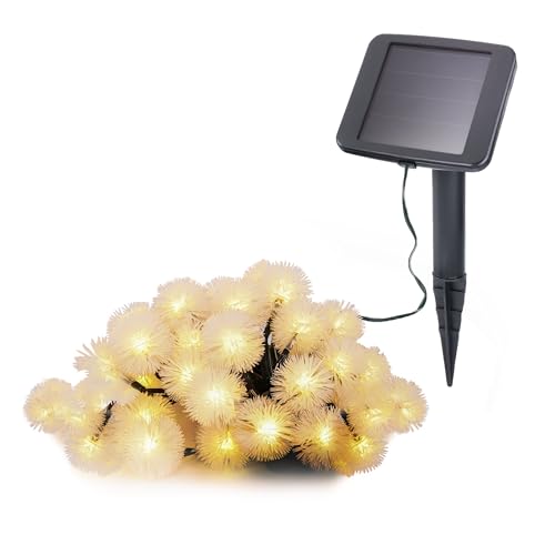 Esotec Solar Dekolichterkette Soft Balls, 9m, 30 LED Pusteblumen, warmweiß, Zuleitung 2m, Akku, Solarmodul, Erdspieß, Wintergartenbeleuchtung, Terrasse, Weihnachten, aussen, wetterfest, 102185 Esotec Solar Dekolichterkette Soft Balls, 9m, 30 LED Pusteblumen, warmweiß, Zuleitung 2m, Akku, Solarmodul, Erdspieß, Wintergartenbeleuchtung, Terrasse, Weihnachten, aussen, wetterfest, 102185 von Esotec