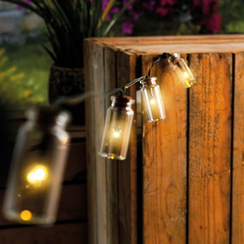 Esotec Solar Lichterkette 20 LED mit Glasfläschen - Lichtfarbe warmweiß 3000K - großes Solarmodul - Kabellänge 8 m - Lichterkette Garten Party Dekoration Solarleuchte, 102187 Esotec Solar Lichterkette 20 LED mit Glasfläschen - Lichtfarbe warmweiß 3000K - großes Solarmodul - Kabellänge 8 m - Lichterkette Garten Party Dekoration Solarleuchte, 102187 von Esotec