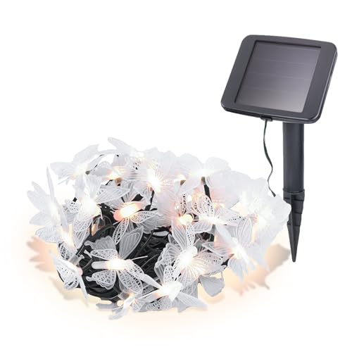 Esotec Solar Schmetterling Dekolichterkette Butterflies, 9m, 30 LEDs, warmweiß, Zuleitung 2m, Akku, Solarmodul, Erdspieß, Partylichterkette, Hochzeitsdekoration, aussen, winterfest, 102183 Esotec Solar Schmetterling Dekolichterkette Butterflies, 9m, 30 LEDs, warmweiß, Zuleitung 2m, Akku, Solarmodul, Erdspieß, Partylichterkette, Hochzeitsdekoration, aussen, winterfest, 102183 von Esotec