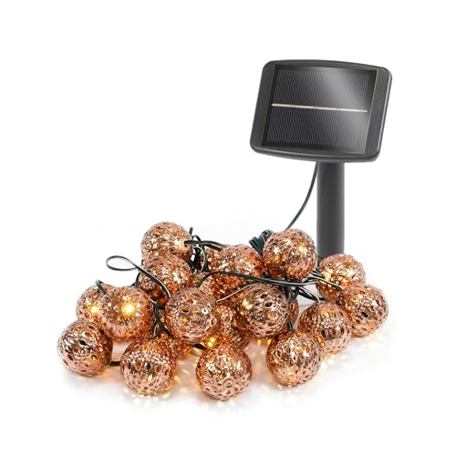 Esotec orientalische Solar Lichterkette Oriental Balls, 9,5m, 20 LEDs, warmweiß, Zuleitung 2m, Akku, Solarmodul, Erdspieß, Lampions, Rost Optik, Kugellichterkette, Metall, aussen, winterfest, 102186 Esotec orientalische Solar Lichterkette Oriental Balls, 9,5m, 20 LEDs, warmweiß, Zuleitung 2m, Akku, Solarmodul, Erdspieß, Lampions, Rost Optik, Kugellichterkette, Metall, aussen, winterfest, 102186 von Esotec