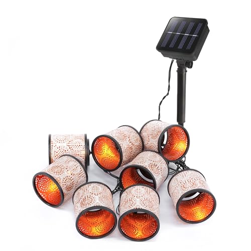 Esotec Solar Laternen Lichterkette Marokko, 2 Meter, altweiß-kupfer, 8 LEDs warmweiß, Akku, Solarmodul, Erdspieß, mediterran, Dekolichterkette, Kunststoff, außen, wetterfest, 102804 Esotec Solar Laternen Lichterkette Marokko, 2 Meter, altweiß-kupfer, 8 LEDs warmweiß, Akku, Solarmodul, Erdspieß, mediterran, Dekolichterkette, Kunststoff, außen, wetterfest, 102804 von Esotec
