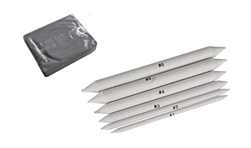 Set Papierwischer 6er Set versch und Knetradiergummi, Duraluminium für Künstler-Küchenhilfe - Raum Beaux Arts von EMI CRAFT