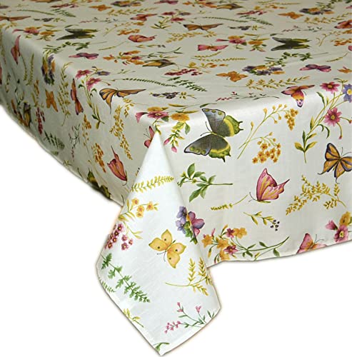 Espamira Tischdecke Butterfly Gartentischdecke Küchendecke Frühlingsdecke Polyester Pflegeleicht 130 x 160 cm von Espamira