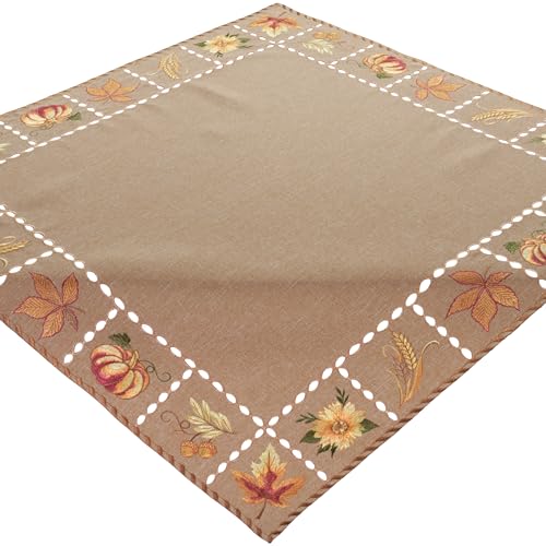 Tischdecke 85x85 Herbstlich Bestickt Mitteldecke Tischwäsche Tischdekoration Sonnenblumen Kürbis Tischdecke 85x85 Herbstlich Bestickt Mitteldecke Tischwäsche Tischdekoration Sonnenblumen Kürbis von Espamira