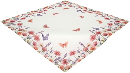 Tischdecke 85x85 Mitteldecke Schmetterlinge Lavendel Tischserviette Stoff Bedruckt Pflegeleichte Tischdekoration Frühling Sommer Waschbar Tischdecke 85x85 Mitteldecke Schmetterlinge Lavendel Tischserviette Stoff Bedruckt Pflegeleichte Tischdekoration Frühling Sommer Waschbar von Espamira