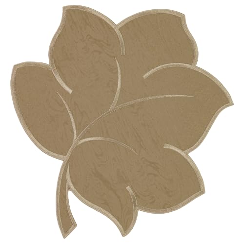 Tischdecke Mitteldecke Herbst Deckchen Untersetzer Tischdekoration Stoff Bestickt Blatt Beige (36 cm) von Espamira