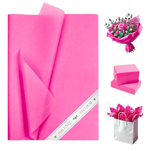 100 Blätter Fuchsia Seidenpapier 50x75 cm - Verpackungspapier für Floristen, Geschenkverpackungen, Schredderpapier, Paketverpackung, Dekoration, Seidenpapier für Pompons 100 Blätter Fuchsia Seidenpapier 50x75 cm - Verpackungspapier für Floristen, Geschenkverpackungen, Schredderpapier, Paketverpackung, Dekoration, Seidenpapier für Pompons von Espirito Rebelde Lda.
