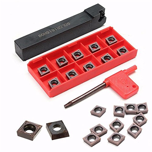 EsportsMJJ SCLCR1616H09 Drehmaschine Drehen Werkzeughalter mit 10pcs CCMT09T304 VP15TF CCMT32.51 Hartmetall-Einsätze von EsportsMJJ