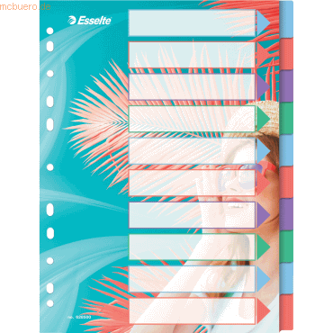10 x Esselte Register Colour'Breeze A4 PP blanko 10-teilig transparent 10 x Esselte Register Colour'Breeze A4 PP blanko 10-teilig transparent von Esselte