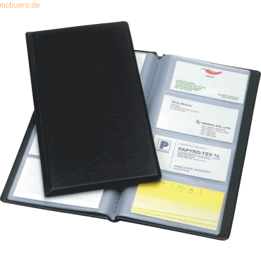 10 x Esselte Visitenkartenbuch 130x270mm für 128 Karten schwarz von Esselte