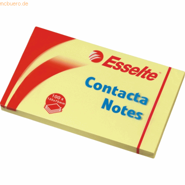 12 x Esselte Haftnotizen Contacta-Notes 125x75mm gelb 100 Blatt von Esselte