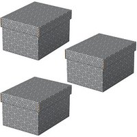 3 Esselte Home Aufbewahrungsboxen 6,5 l grau 20,0 x 25,5 x 15,0 cm von Esselte