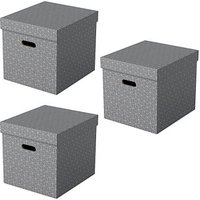 3 Esselte Home Aufbewahrungsboxen 33,0 l grau 32,0 x 36,5 x 31,5 cm von Esselte