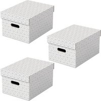 3 Esselte Home Aufbewahrungsboxen 17,5 l weiß 26,5 x 36,5 x 20,5 cm von Esselte