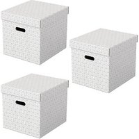 3 Esselte Home Aufbewahrungsboxen 33,0 l weiß 32,0 x 36,5 x 31,5 cm von Esselte