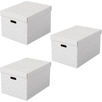 3 Esselte Home Aufbewahrungsboxen 50,0 l weiß 35,5 x 51,0 x 30,5 cm von Esselte