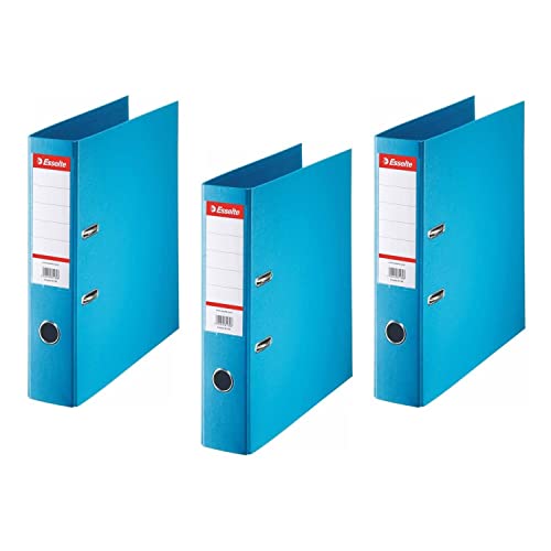 ESSELTE Aktenordner, Kunststoff, A4, Rückenbreite 75 mm, Hellblau, 3 Stück von Esselte