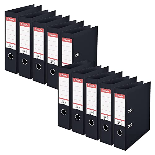 Esselte, A4 Hebel-Aktenordner, 75 mm Rücken, 500 Blatt Kapazität, PP, Kunststoffabdeckung, Nr. 1 Mechanismus, Ordner & Ordner, schwarz, Pack 10, 628545 Esselte, A4 Hebel-Aktenordner, 75 mm Rücken, 500 Blatt Kapazität, PP, Kunststoffabdeckung, Nr. 1 Mechanismus, Ordner & Ordner, schwarz, Pack 10, 628545 von Esselte