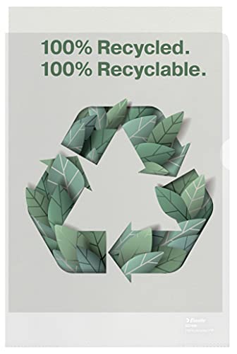 Esselte Recycle A4-Sichthüllen, geprägtes extra starkes PP, 100 Mikron, Kunststoffhüllen, 100er-Pack, 627496 von Esselte