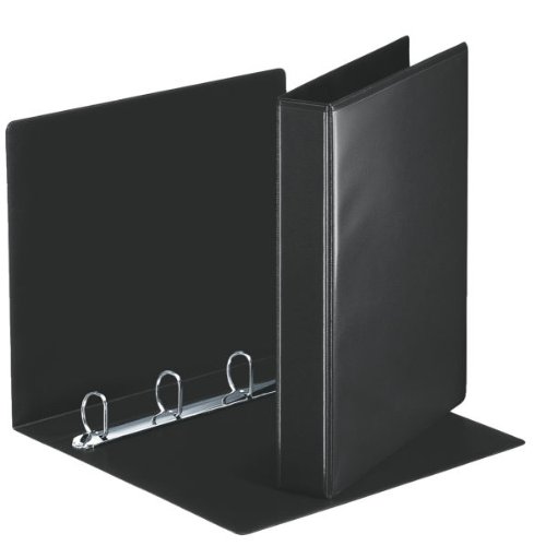 Esselte 49717 Ringbuch Präsentation, mit Taschen, A4, PP, 4 Ringe, 30 mm, schwarz (4 D-Ring, schwarz, 5) von Esselte