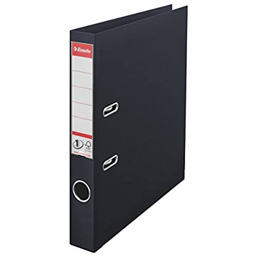 Esselte 811470 Mini-Aktenordner aus Kunststoff, mit Raumsparschlitzen, 50 mm Rücken, DIN A4, 10 Stück schwarz Esselte 811470 Mini-Aktenordner aus Kunststoff, mit Raumsparschlitzen, 50 mm Rücken, DIN A4, 10 Stück schwarz von Esselte