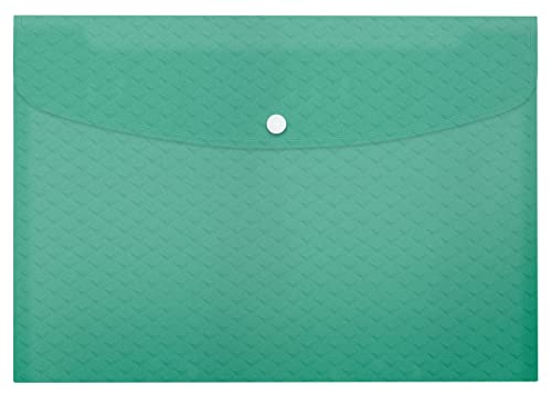 Esselte A4-Dokumententasche, Klarsichthülle für Dokumente, für Zuhause/Büro, zur Schreibtischorganisation, Prägemuster, Colour'Breeze Serie, 3 Stück, Grün, 628488 von Esselte