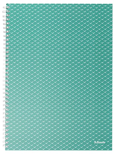 Esselte A4-Notizbuch kariert, 80 Blatt/160 Seiten, drahtgebundener Schreibblock, zur Schreibtischorganisation, 80 g/m2 FSC-zertifiziertes Papier, Prägemuster, Colour'Breeze Serie, Grün, 628477 Esselte A4-Notizbuch kariert, 80 Blatt/160 Seiten, drahtgebundener Schreibblock, zur Schreibtischorganisation, 80 g/m2 FSC-zertifiziertes Papier, Prägemuster, Colour'Breeze Serie, Grün, 628477 von Esselte