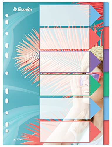Esselte A4-Registerkarten, 6 Trennblätter für Ringbücher und Aktenordner, für Zuhause/Büro, zur Schreibtischorganisation, Colour'Breeze Serie, Mehrfarbig, 628499 Esselte A4-Registerkarten, 6 Trennblätter für Ringbücher und Aktenordner, für Zuhause/Büro, zur Schreibtischorganisation, Colour'Breeze Serie, Mehrfarbig, 628499 von Esselte