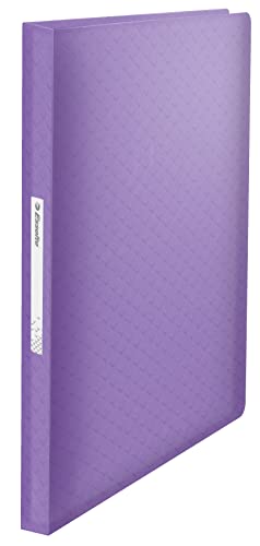 Esselte A4-Sichtbuch mit 80 Einsteckfächern, für 160 Blatt, zum Präsentieren, Aufbewahren oder zur Schreibtischorganisation, mit Prägemuster, Colour'Breeze Serie, Lavendel, 628446 von Esselte
