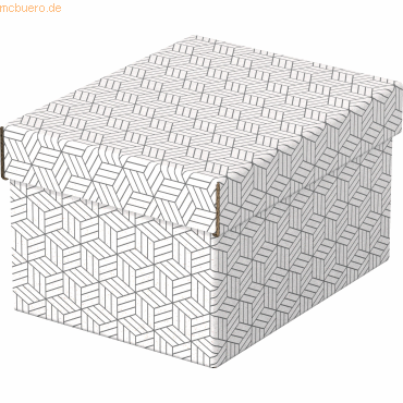 Esselte Aufbewahrungsbox Home Klein mit Deckel Wellpappe VE=3 Stück we von Esselte