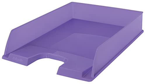 Esselte Briefablage, Stapelbarer A4 Papierablageordner für Dokumente, Kataloge, Broschüren und Zeitschriften, Für Zuhause/Büro, Zur Schreibtischorganisation, Colour'Breeze Serie, Lavendel, 628454 von Esselte