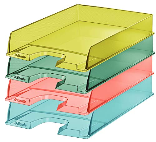 Esselte Briefablage, Stapelbarer A4 Papierablageordner für Dokumente, Kataloge, Broschüren und Zeitschriften, Für Zuhause/Büro, Zur Schreibtischorganisation, Colour'Breeze Serie, Mehrfarbig, 626276 von Esselte