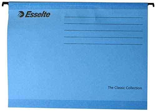 Esselte Classic verstärkte Hängemappe, A4, 25er Pack, Tabs inklusive, Blau, 90311 von Esselte