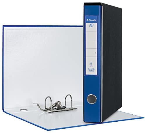 Esselte Eurofile Ordner mit Hebelmechanik und Hülle, Protokoll-Format, Karton mit Kunststoffbeschichtung Dorso 5 cm blau von Esselte