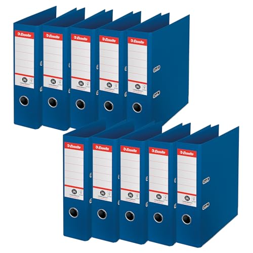 Esselte No.1 Ordner A4, 10er Set, Aktenordner 75 mm Rückenbreite, 100 % recycelbar, blau von Esselte