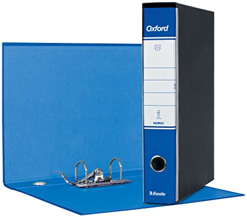 Esselte OXFORD Ordner mit Mechanismus Nr. 1 im Protokollformat mit 5 cm Rücken - Blau, 8 Stück von Esselte