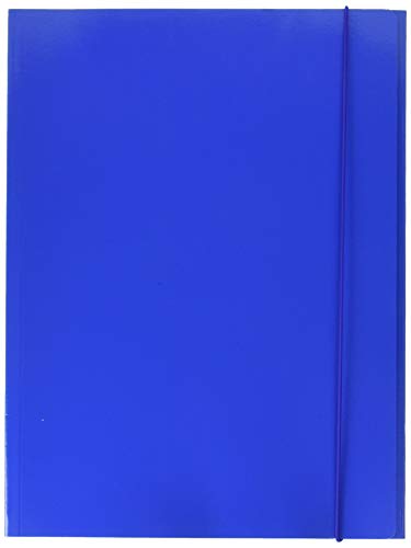 ESSELTE Ordner mit 3 Klappen, Kapazität 150 Blatt, Format 25 x 35, Verschluss mit rundem Gummiband, Presspan, 5 Stück, blau, Linear, 390341050 von Esselte