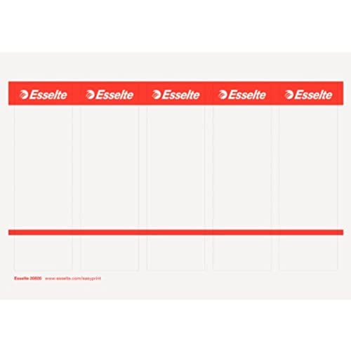 Esselte Bedruckbares Rückenschild für Aktenordner, 75 mm Rücken, 48 x 158 mm, Karton, 20820 - Weiß, 50 Stück Esselte Bedruckbares Rückenschild für Aktenordner, 75 mm Rücken, 48 x 158 mm, Karton, 20820 - Weiß, 50 Stück von Esselte