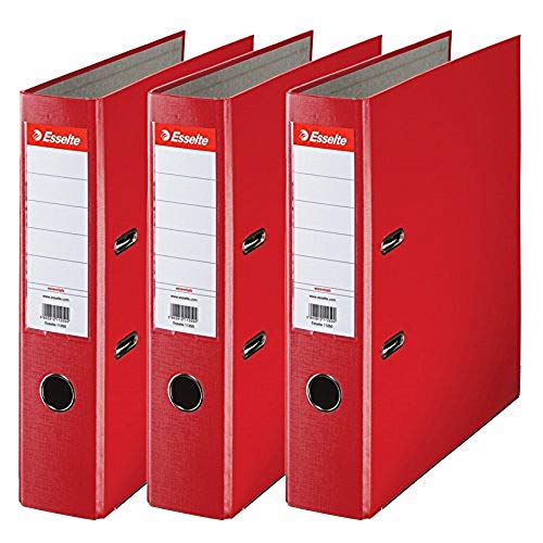 Esselte Ordner breit, DIN A4, 3er Pack, 7,5 cm Rückenbreite, Kunststoff-Ordner, Rot, 624292 Esselte Ordner breit, DIN A4, 3er Pack, 7,5 cm Rückenbreite, Kunststoff-Ordner, Rot, 624292 von Esselte