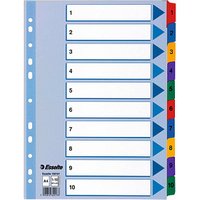 Esselte Ordnerregister Vollformat 1-10 farbig 10-teilig, 1 Satz von Esselte