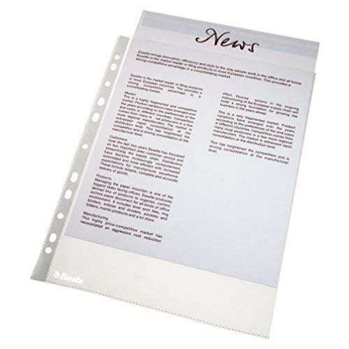 Leitz Esselte Prospekthüllen-Set, 10 Stück, A4 Format mit Universal-Lochung, Farblos mit matter Oberfläche, 0,043 mm PP-Folie, 56094 Leitz Esselte Prospekthüllen-Set, 10 Stück, A4 Format mit Universal-Lochung, Farblos mit matter Oberfläche, 0,043 mm PP-Folie, 56094 von Esselte