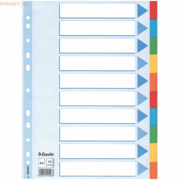 Esselte Register A4 160g/qm Karton 10-teilig von Esselte