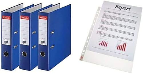 Esselte Register für A4, Deckblatt und 12 Trennblätter, Taben mit Zahlenaufdruck 1-12 + Standard Prospekthüllen-Set von Esselte