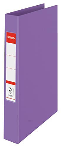 Esselte Ringordner, 190 Blatt Kapazität, 42 mm Rückenbreite, A4-Ordner mit 2 Ringen und festem Einband, für Zuhause/Büro, zur Schreibtischorganisation, Colour'Breeze Serie, Lavendel, 628434 von Esselte