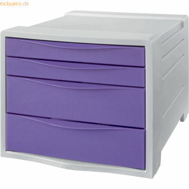 Esselte Schubladenbox Colour'Breeze PS 4 Schubladen hellgrau/lavendel von Esselte