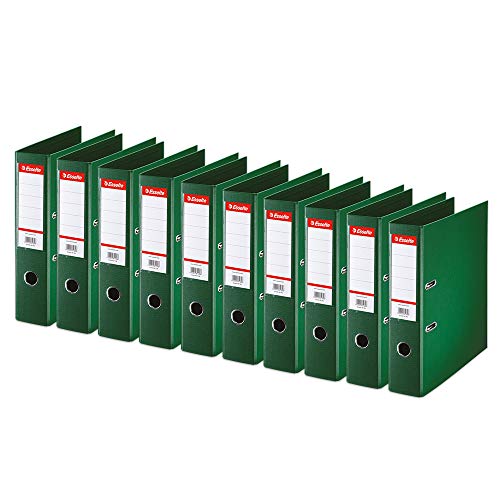 Esselte Standard, 10 x Ordner mit Hebel, Grün, 75 mm Rücken, A4, PP, 320230 von Esselte